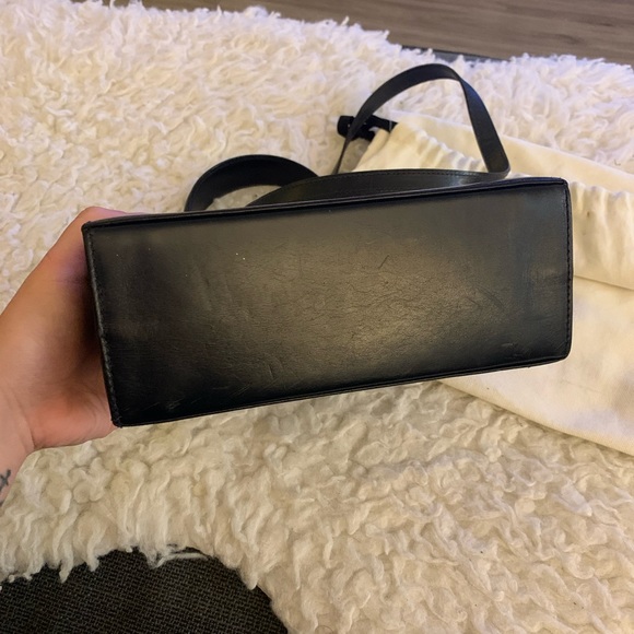 SOLD!! Authentic Salvatore Ferragamo Vintage Kelly Top Handle Black Leather Tote - Picture 15 of 15